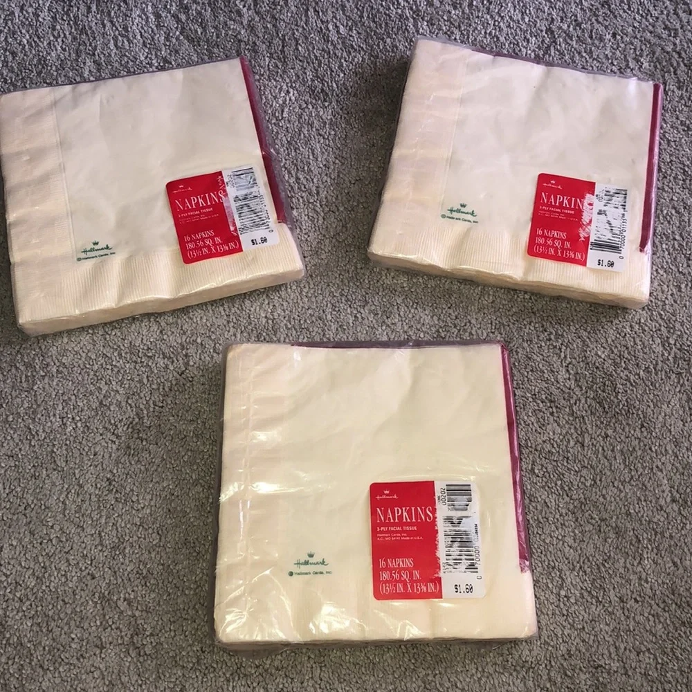 Hallmark Vintage Deadstock Napkins‎ Packs Christmas Tree Teddy Bear Drums Print